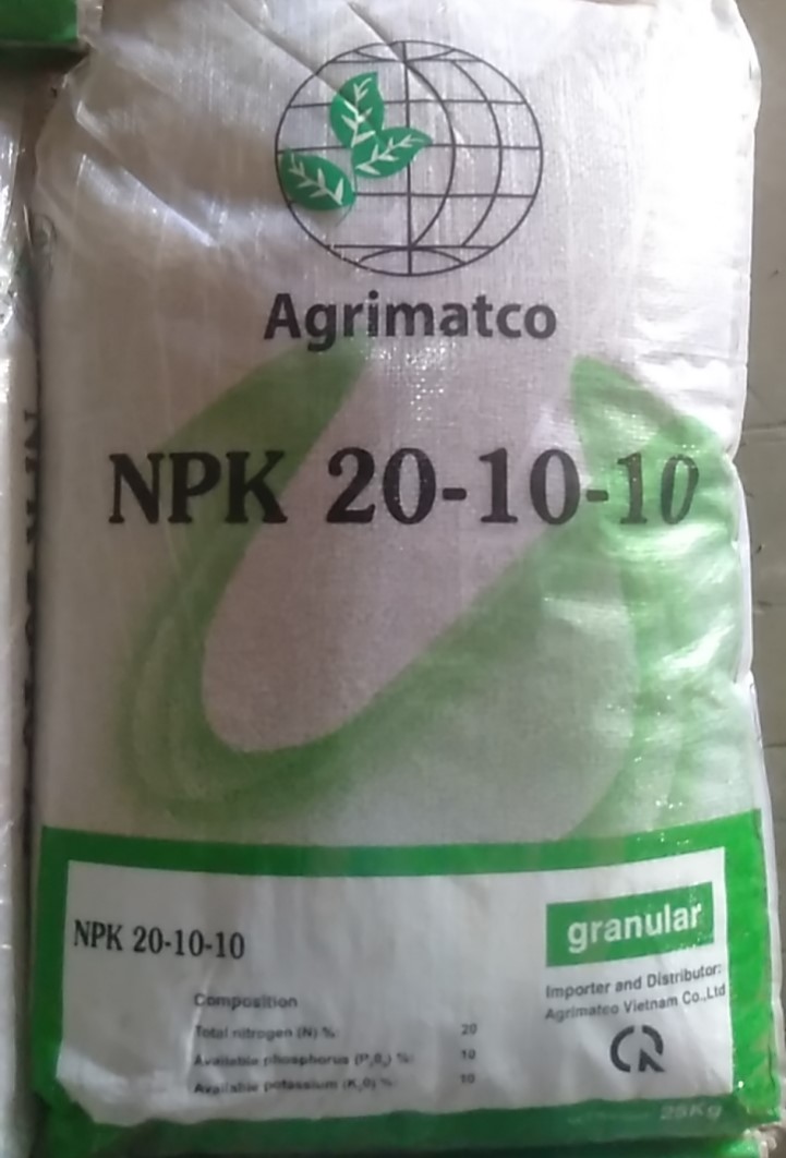 Phân hạt bón gốc NPK 20-10-10