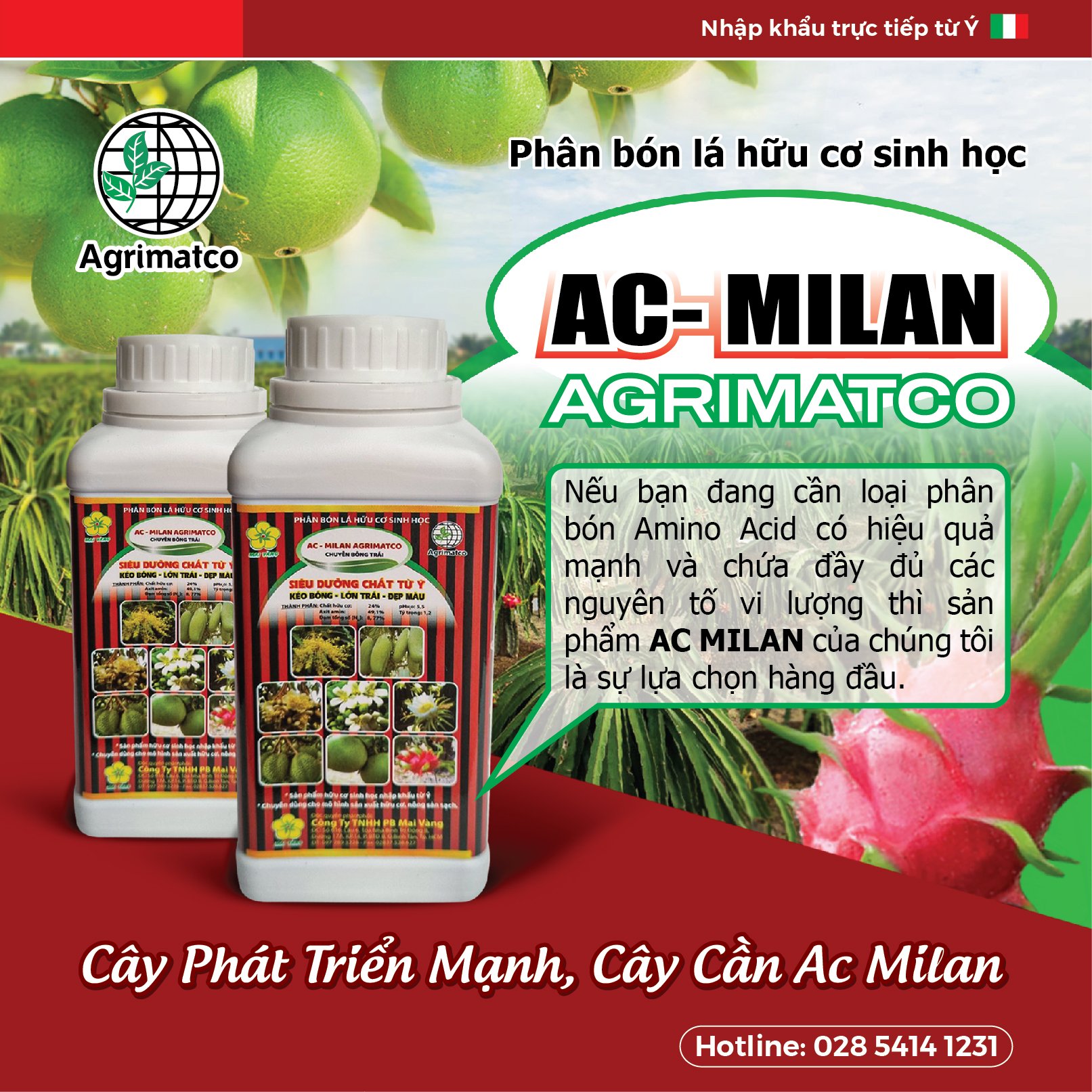 Bio-organic foliar fertilizer AC MILAN 